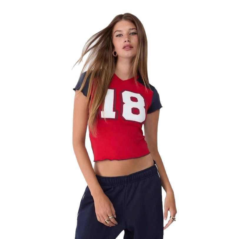 T-shirt court sportif pour femme avec manches contrastantes Berg-Feldt