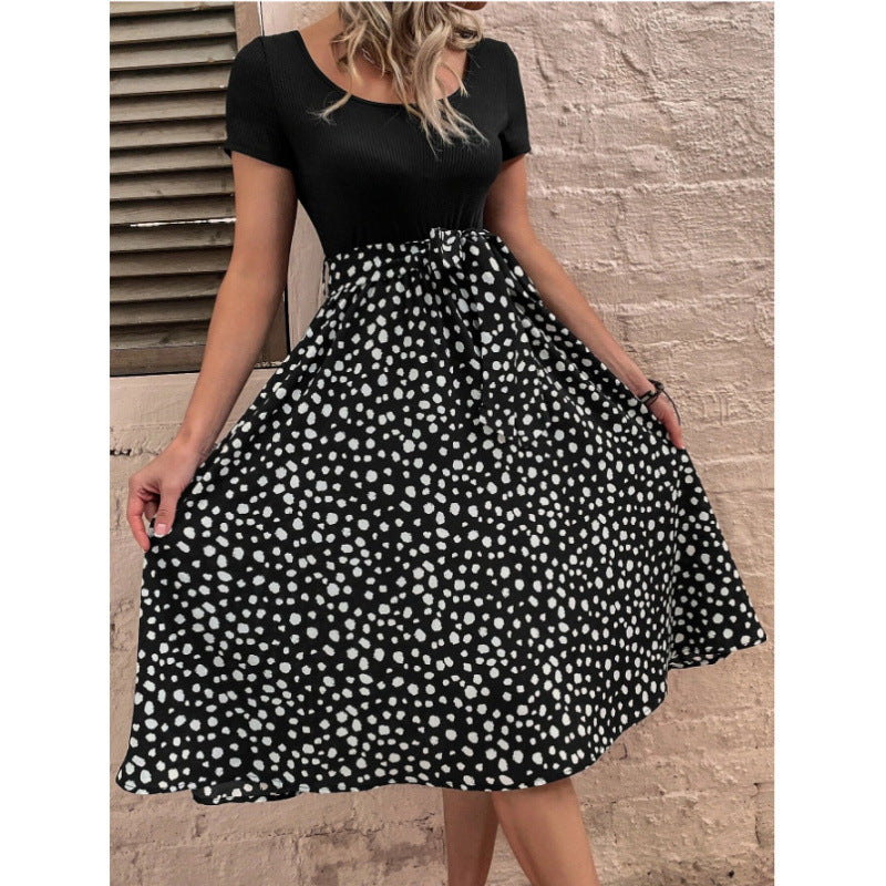 Berg-Feldt Robe trapèze à pois pour femme avec corsage ajusté