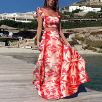 Robe longue élégante pour femme avec ourlet fluide et motif floral ludique Berg-Feldt