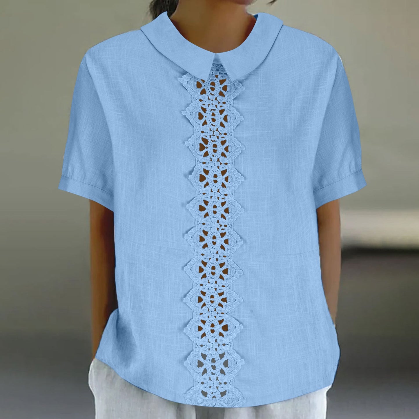 Berg-Feldt Blouse élégante pour femme avec dentelle au col