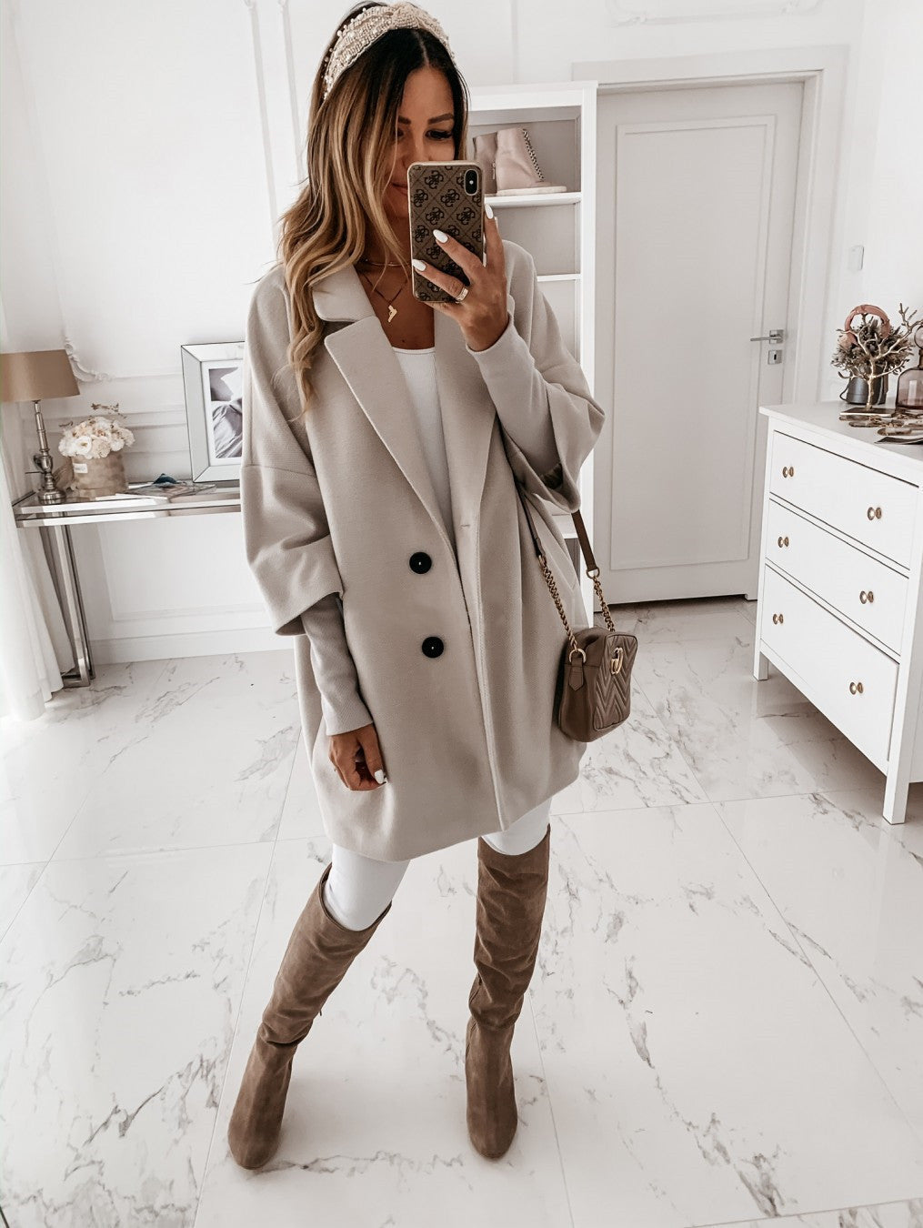 Damen Manteau Oversize Tendance Berg-Feldt