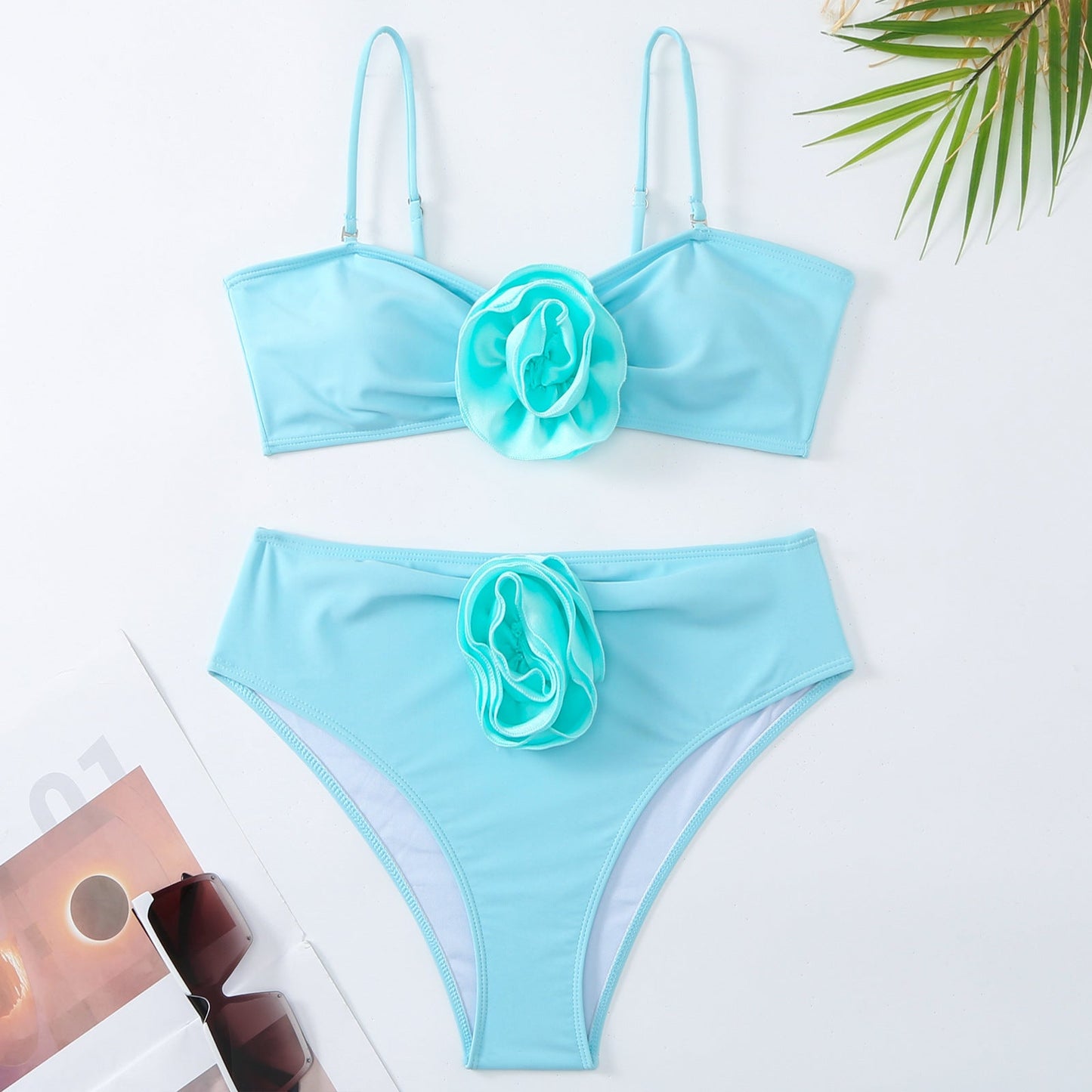 Ensemble bikini femme Berg-feldt avec rayures et application florale