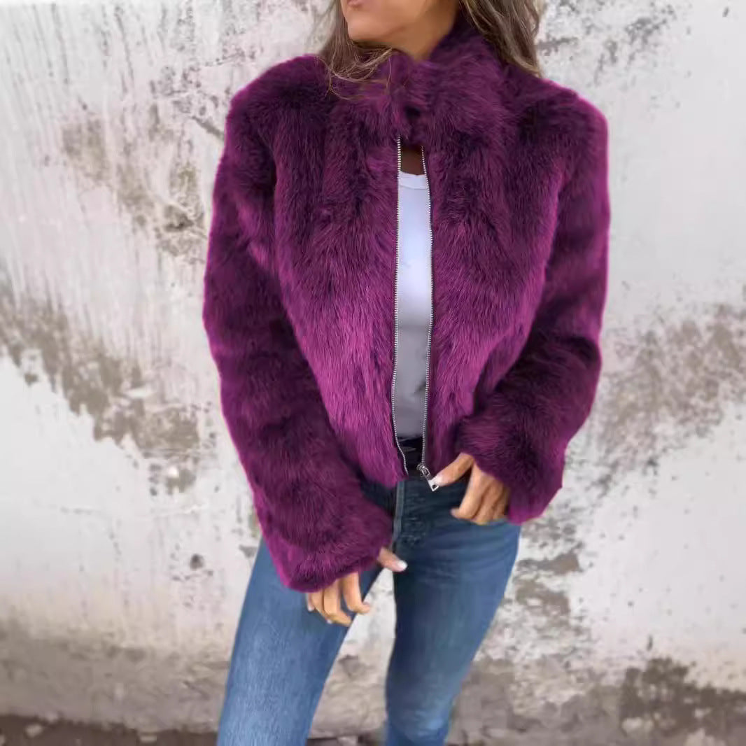 Veste polaire douillette pour femme avec col montant et fermeture éclair Berg-Feldt