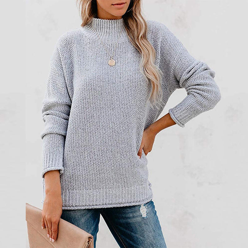 Pull en grosse maille pour femme, col montant et coupe décontractée Berg-Feldt