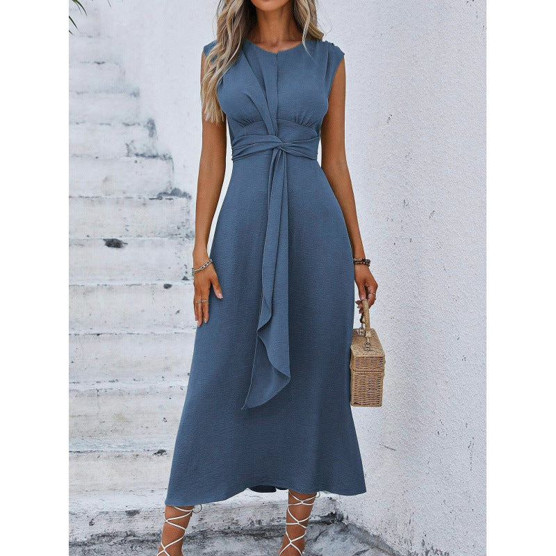 Maxi-robe élégante sans manches pour femme avec détail noué de berg-feldt