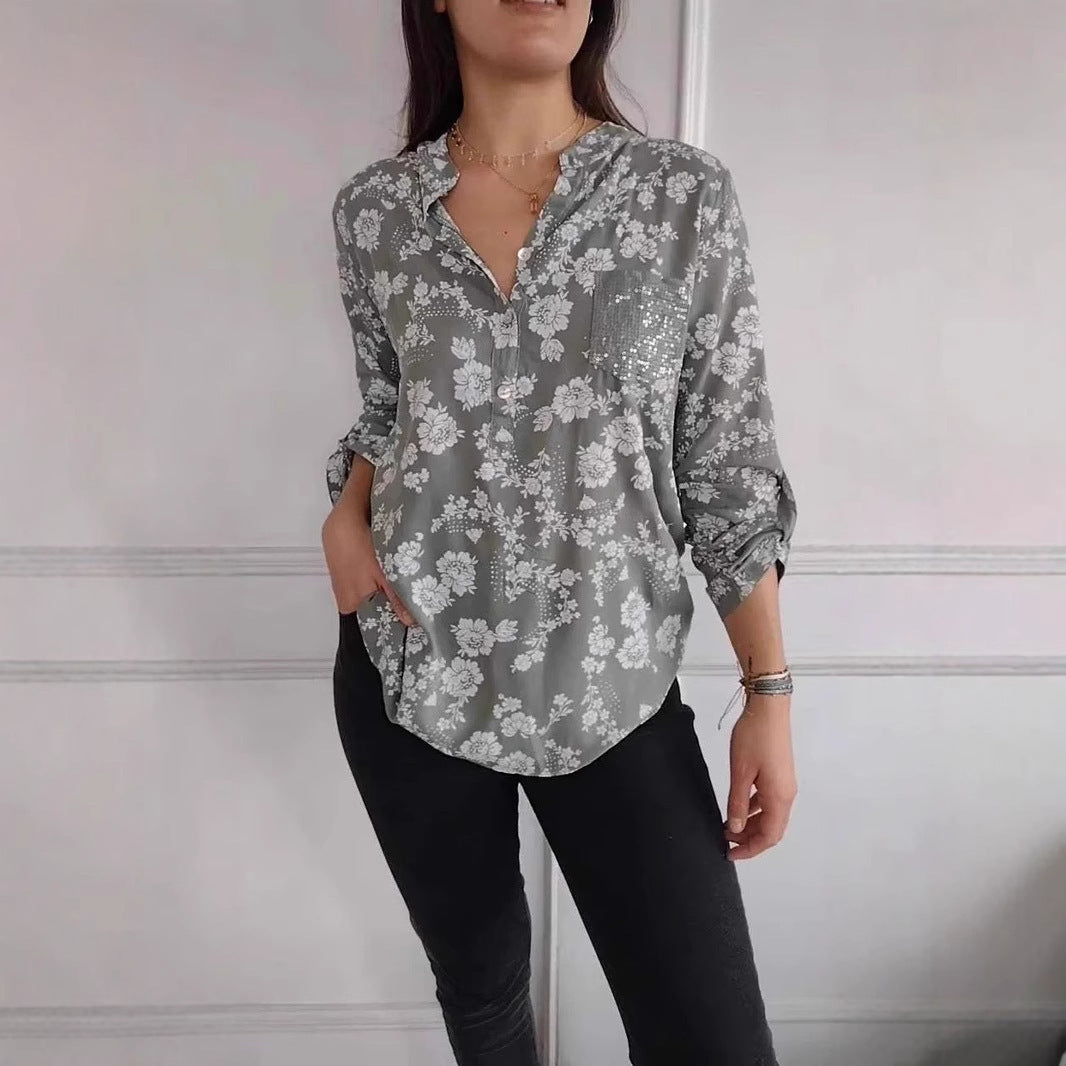Chemisier femme à imprimé floral et sequins scintillants berg-feldt