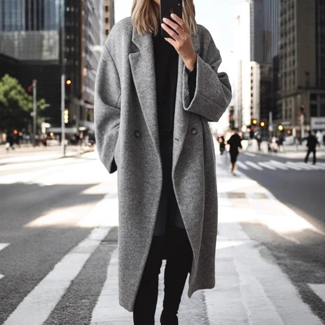 Manteau classique oversize à double boutonnage et larges revers pour femme Berg-Feldt