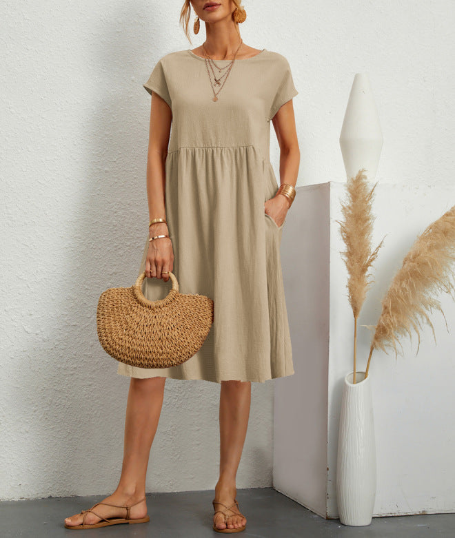 Robe midi femme Berg-Feldt : coupe aérienne et décorative, avec poches
