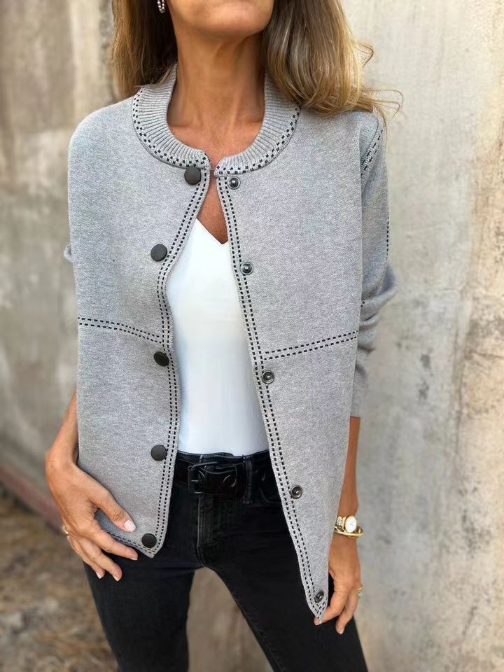 Cardigan ample à boutons et coutures décoratives pour femme Berg-Feldt
