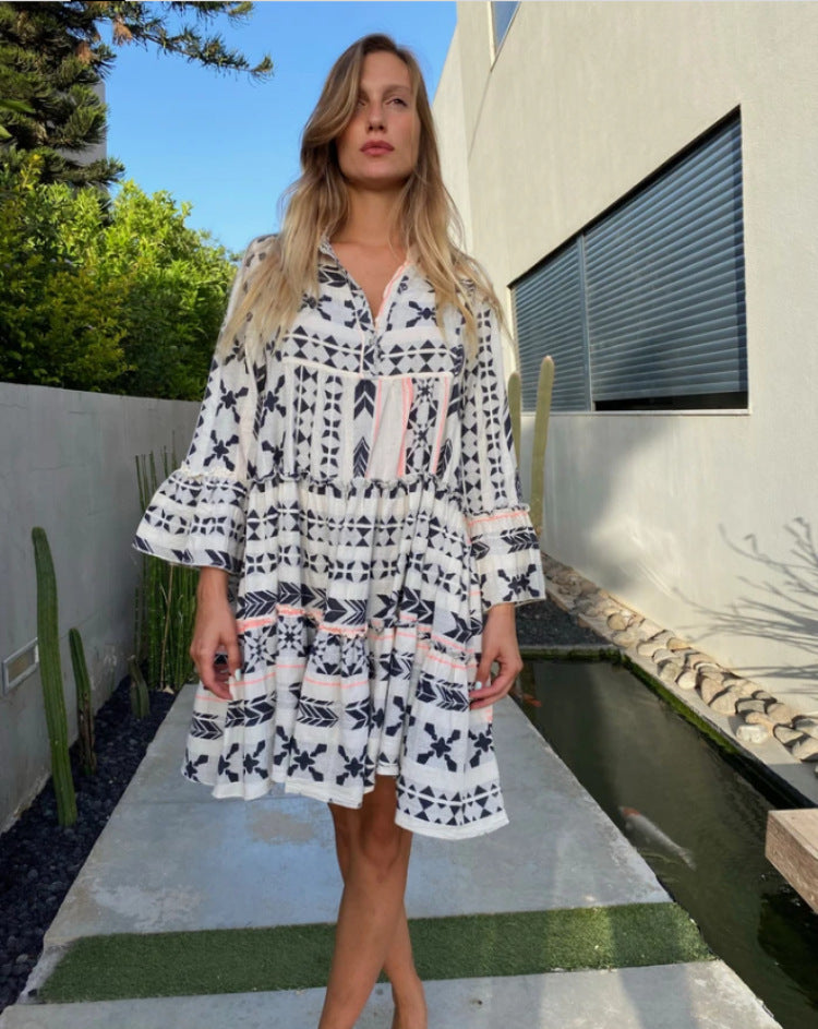 Robe tunique étagée de style bohème par berg-feldt