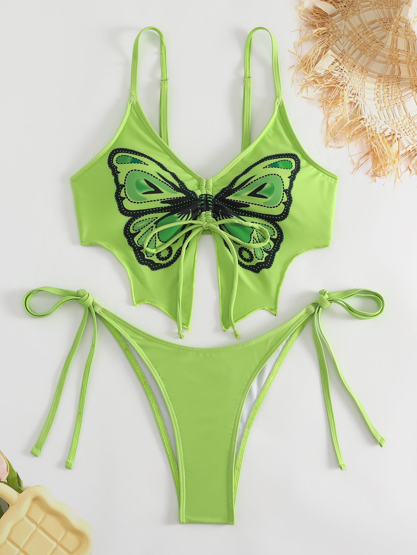 Ensemble de bikini femme Berg-Feldt, coupe haute, imprimé papillons