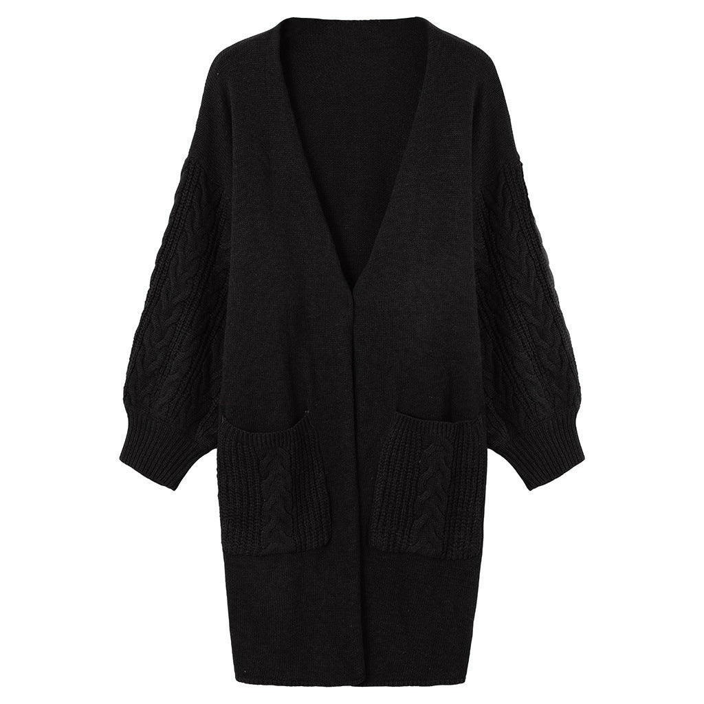 Cardigan en maille pour femme avec col en V profond et détails de tressage épais Berg-Feldt