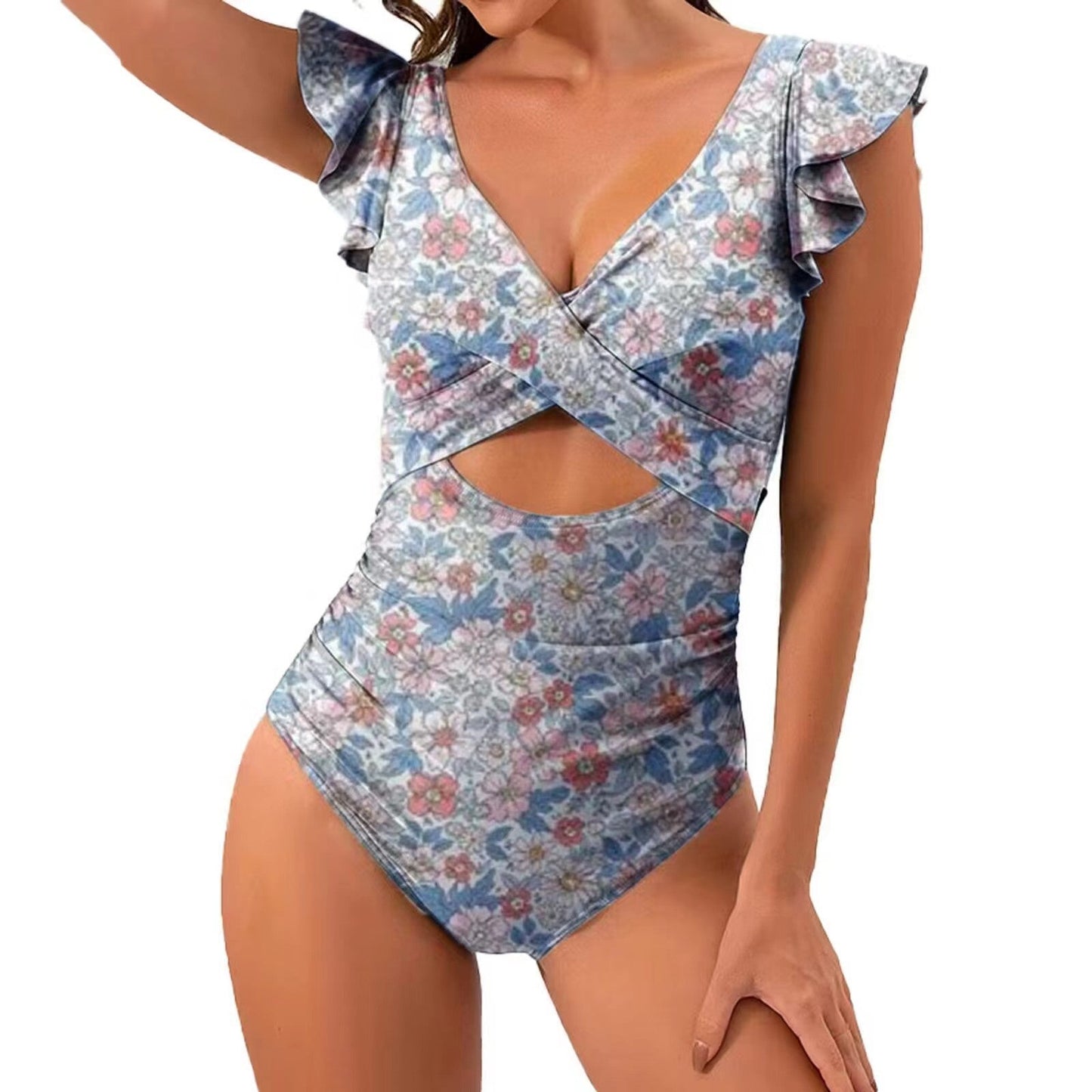 Maillot de bain femme Berg-Feldt à volants et rayures