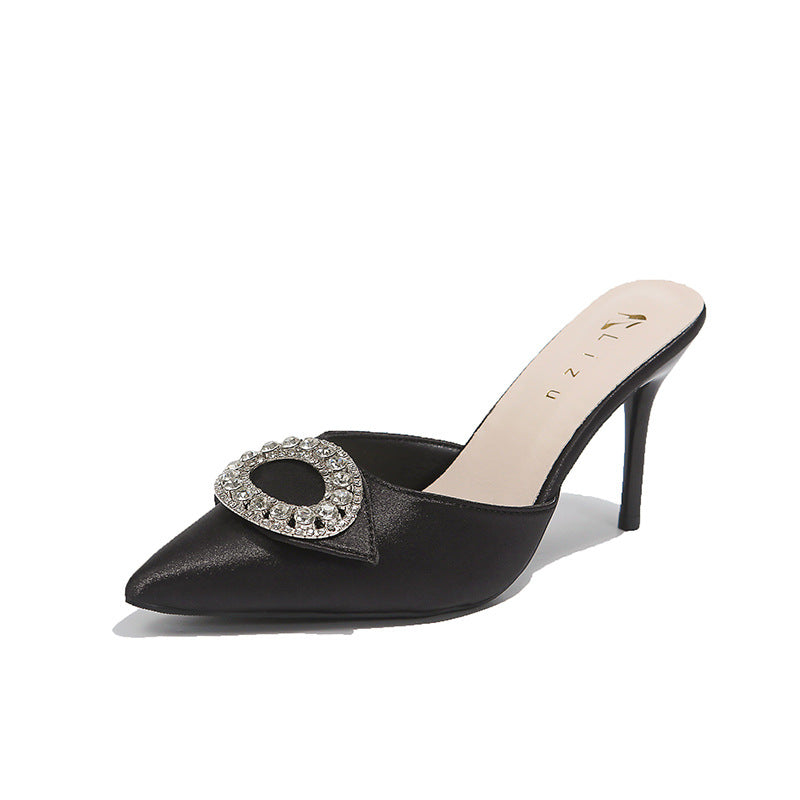 Elegante Damen Slipper mit Spitzzeh, Absatz und Strass von berg-feldt