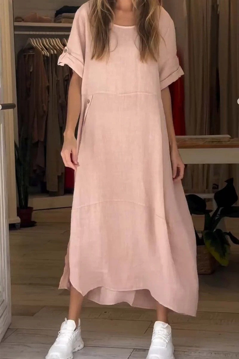 Robe longue légère pour femme avec poches et manches retroussables berg-feldt