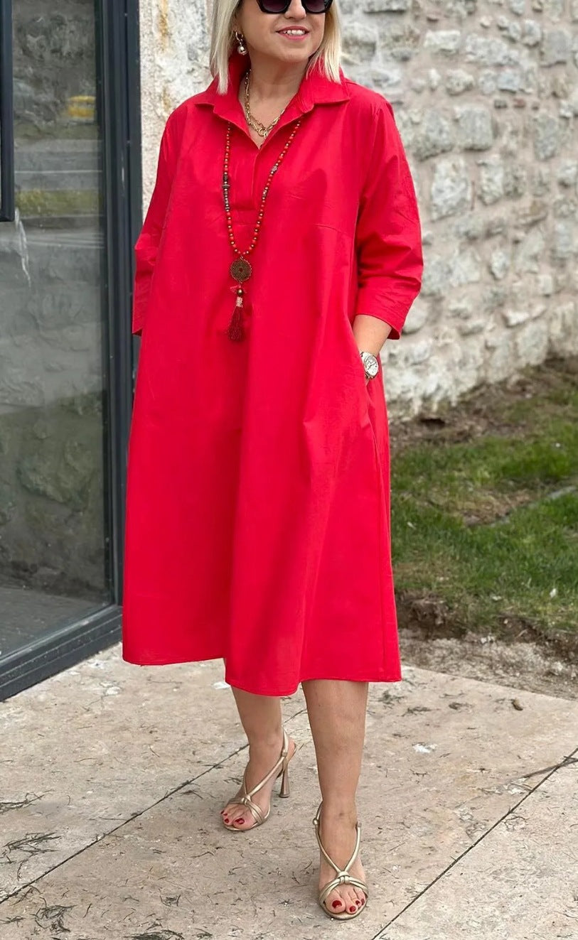 Élégante robe chemise à grandes poches de berg-feldt
