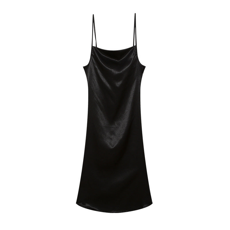 Robe nuisette en soie à fines bretelles pour femme Berg-feld
