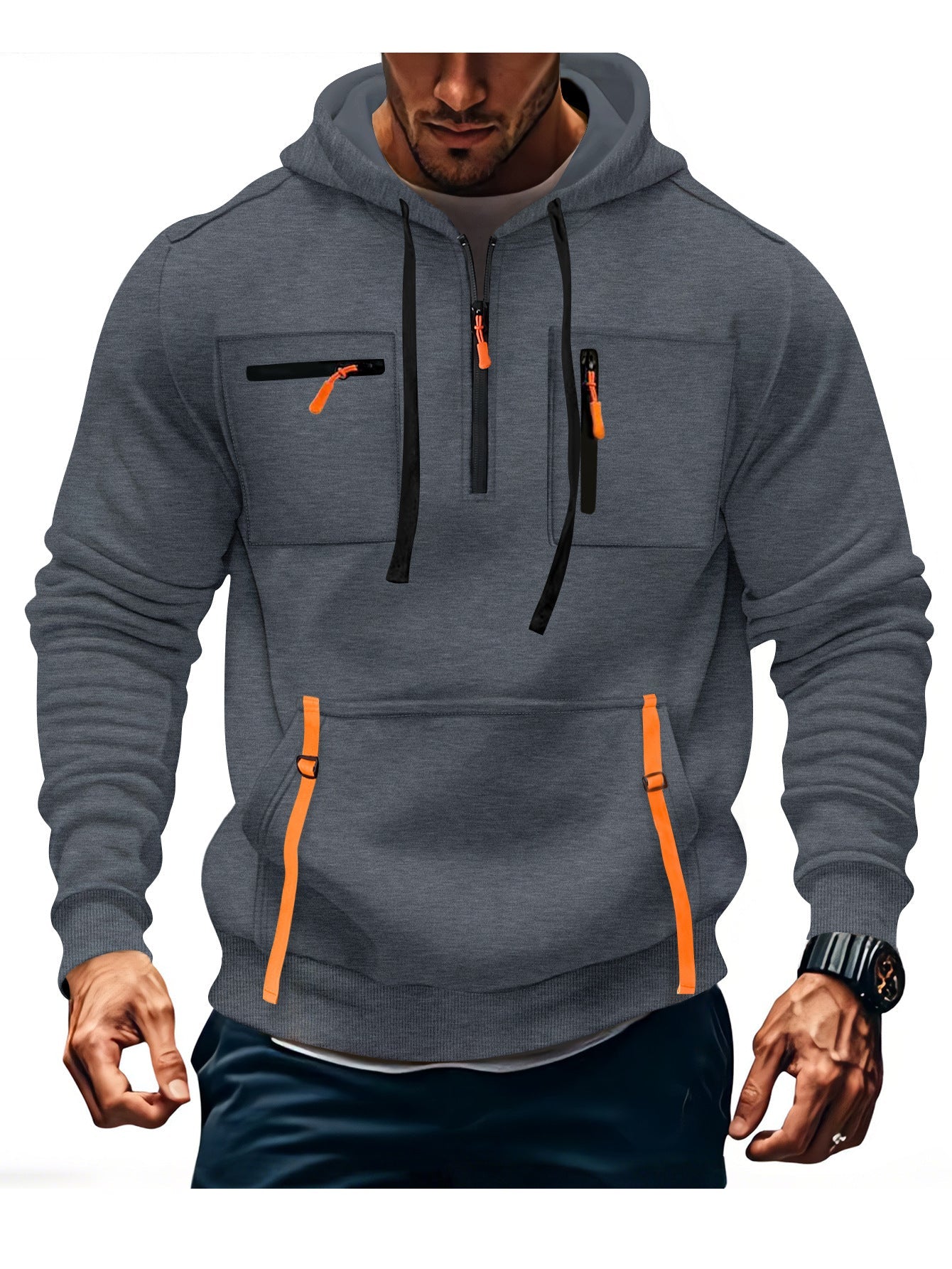 Pull à capuche fonctionnel avec poches zippées Berg-Feldt pour homme