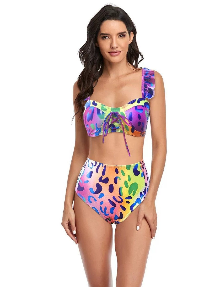 Haut de bikini femme à volants et taille haute avec liens réglables par Berg-Feldt