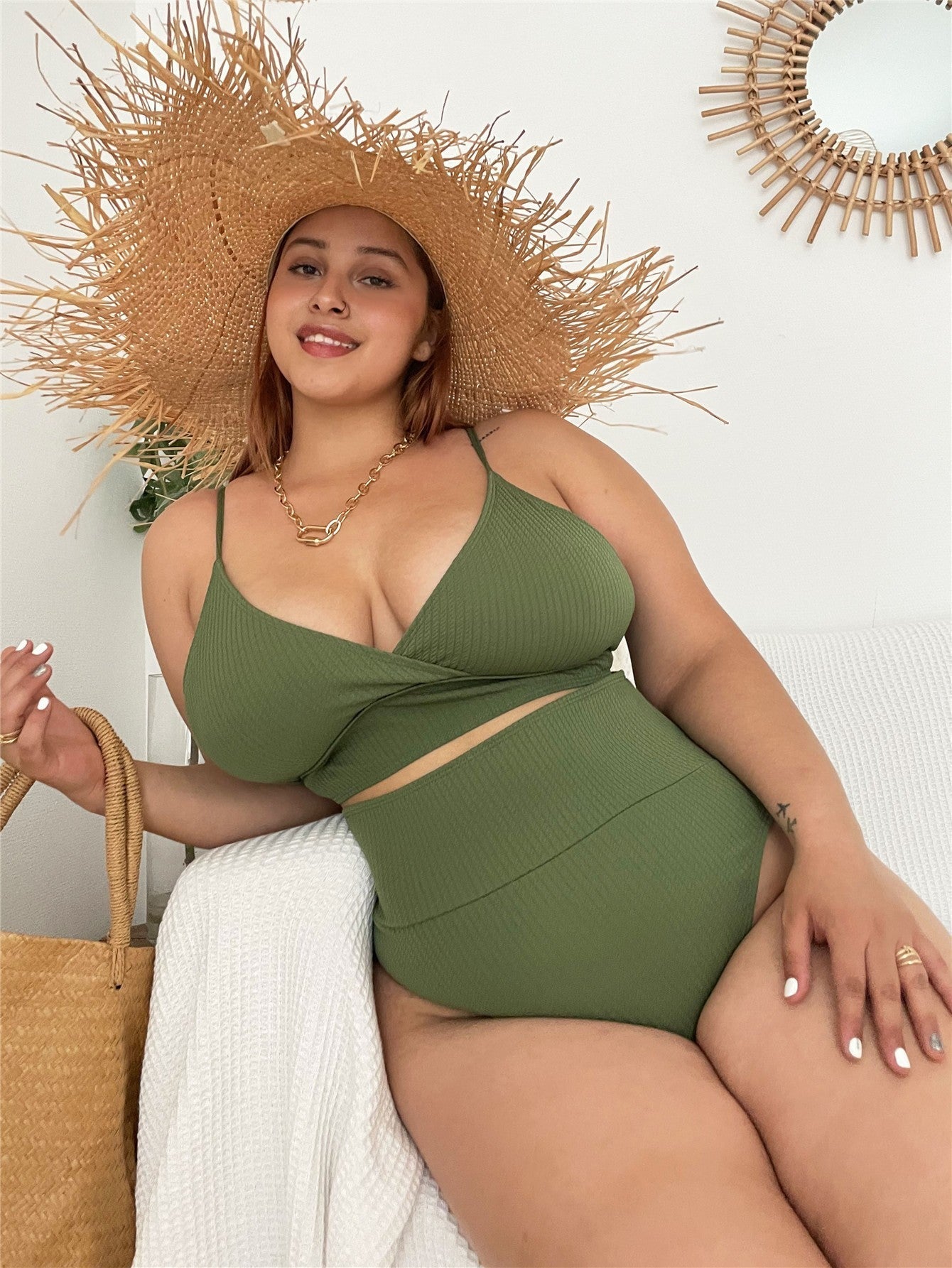 Ensemble bikini femme : haut cache-cœur décontracté et taille haute par berg-feldt