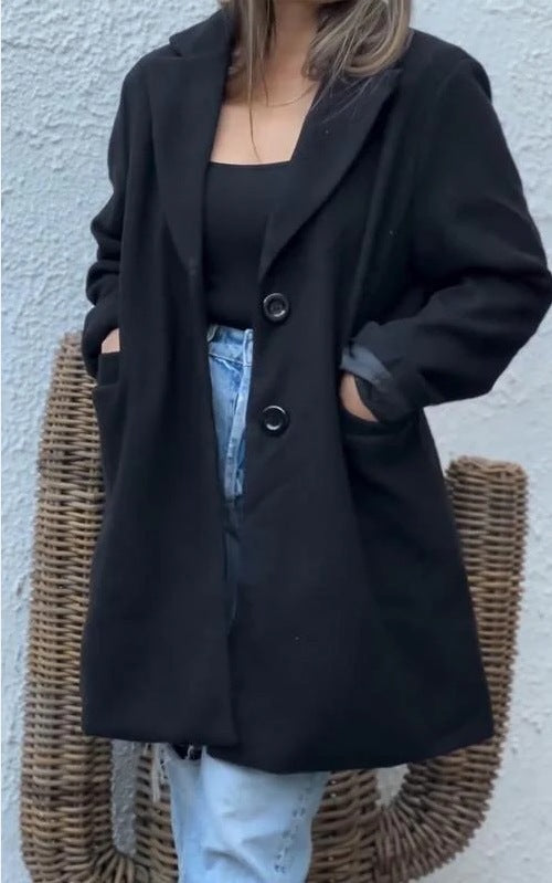 Manteau en laine Berg-Feldt pour femmes, classique et ajusté