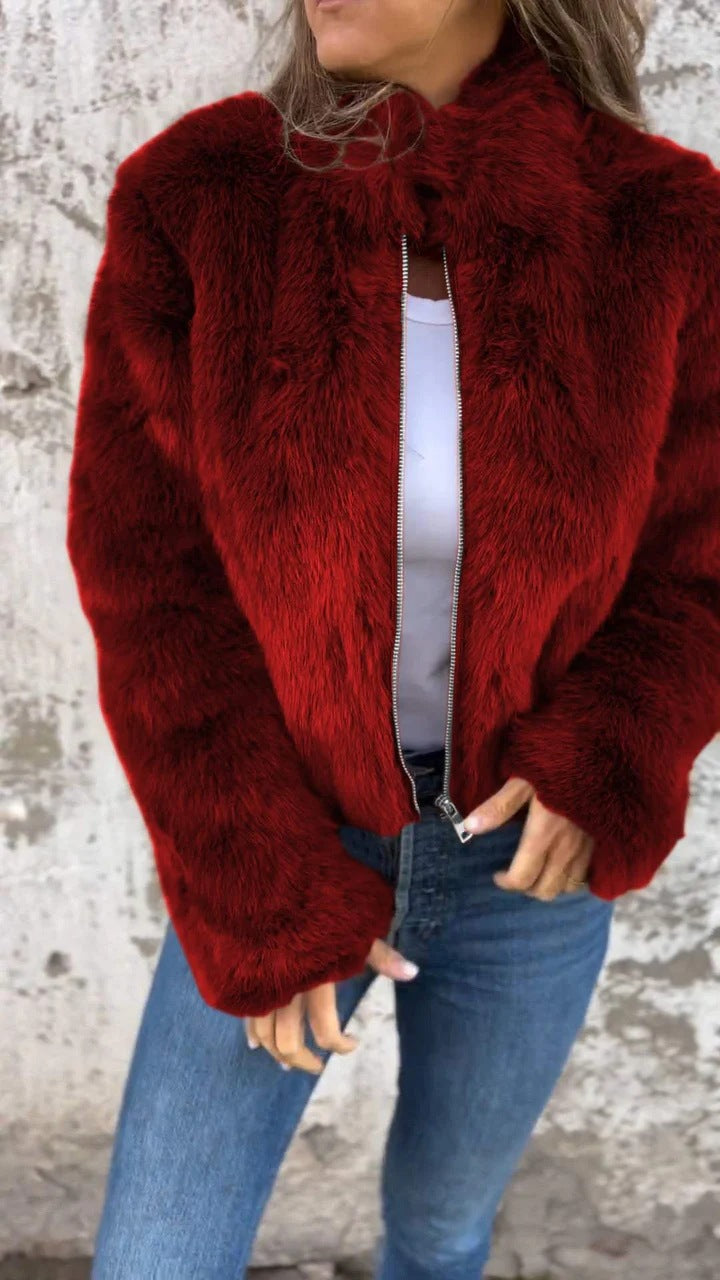 Veste polaire douillette pour femme avec col montant et fermeture éclair Berg-Feldt