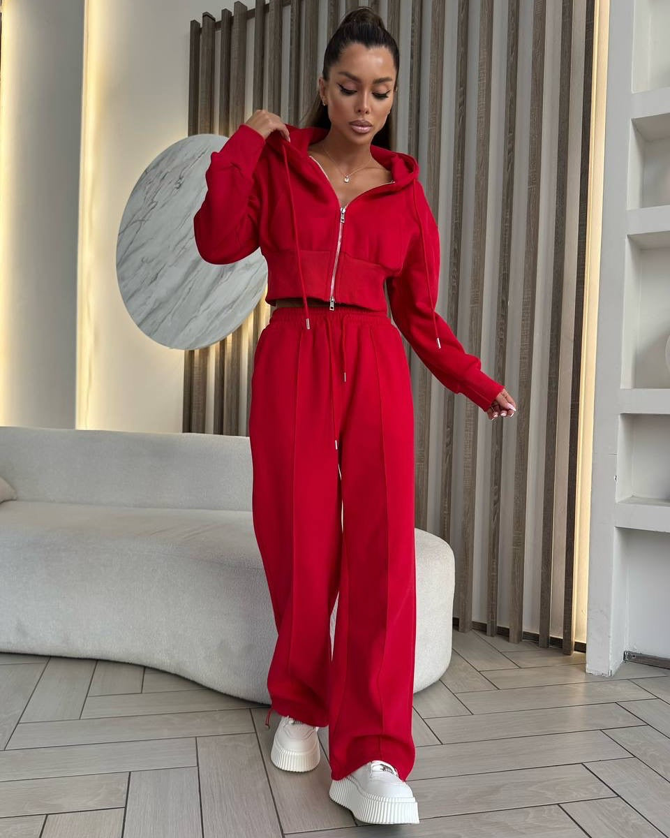 Damen sportliches Hoodie-Set mit weitem Schnitt und elastischem Bund Berg-Feldt