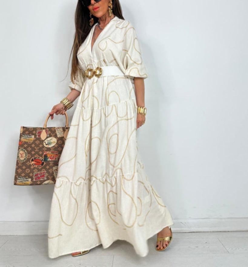 Elegantes Maxikleid mit schmeichelhafter Form und stylischem Gürtel von berg-feldt