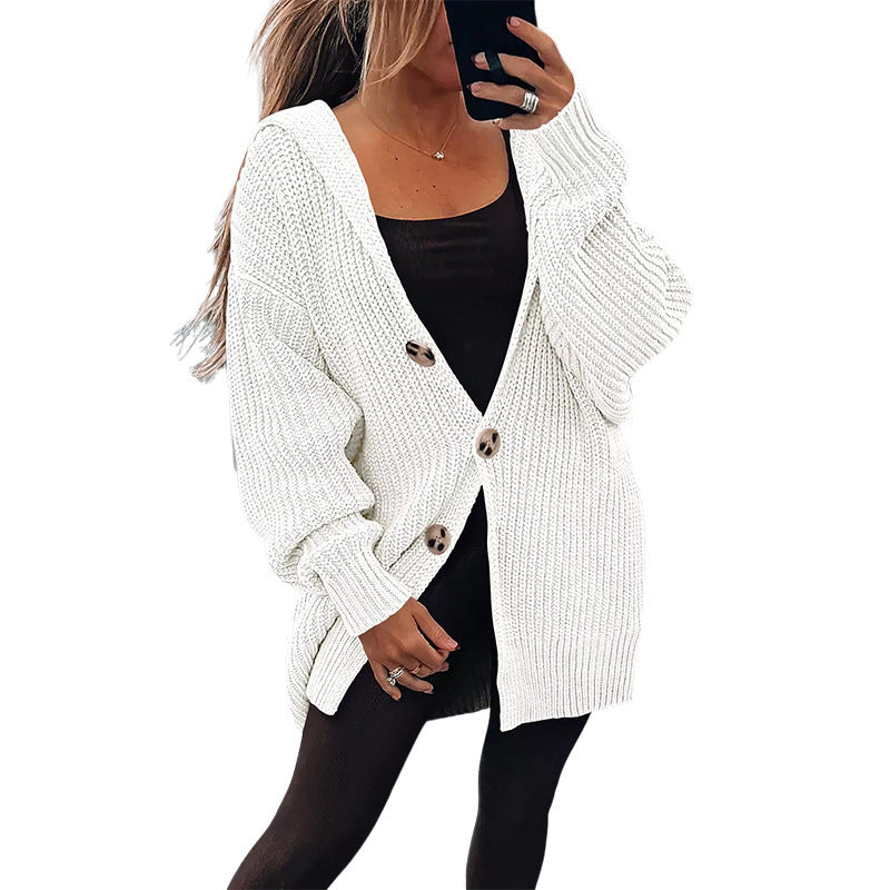 Cardigan oversize en grosse maille pour femme avec élégants boutons en bois Berg-Feldt