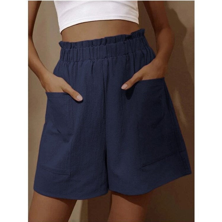 Heidi Mode | Short taille haute en coton et lin pour femme
