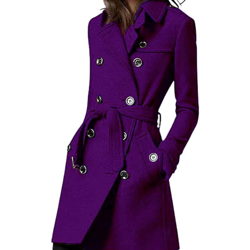 Manteau à capuche croisé Berg-Feldt pour femme avec ceinture