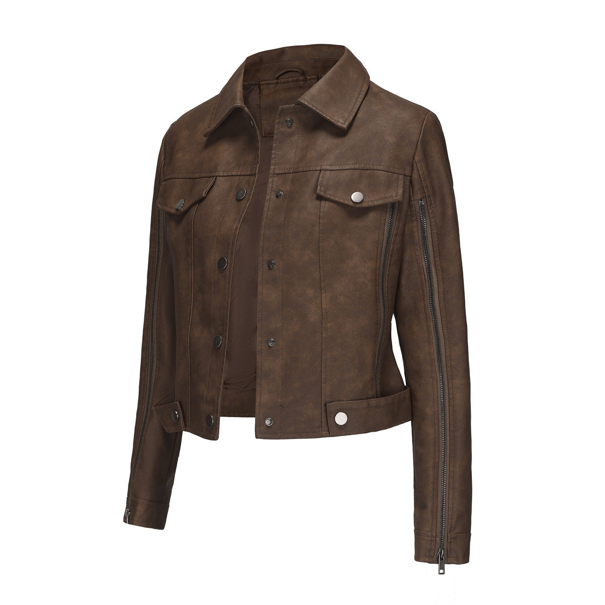 Veste courte femme tendance en similicuir avec détails zippés Berg-Feldt