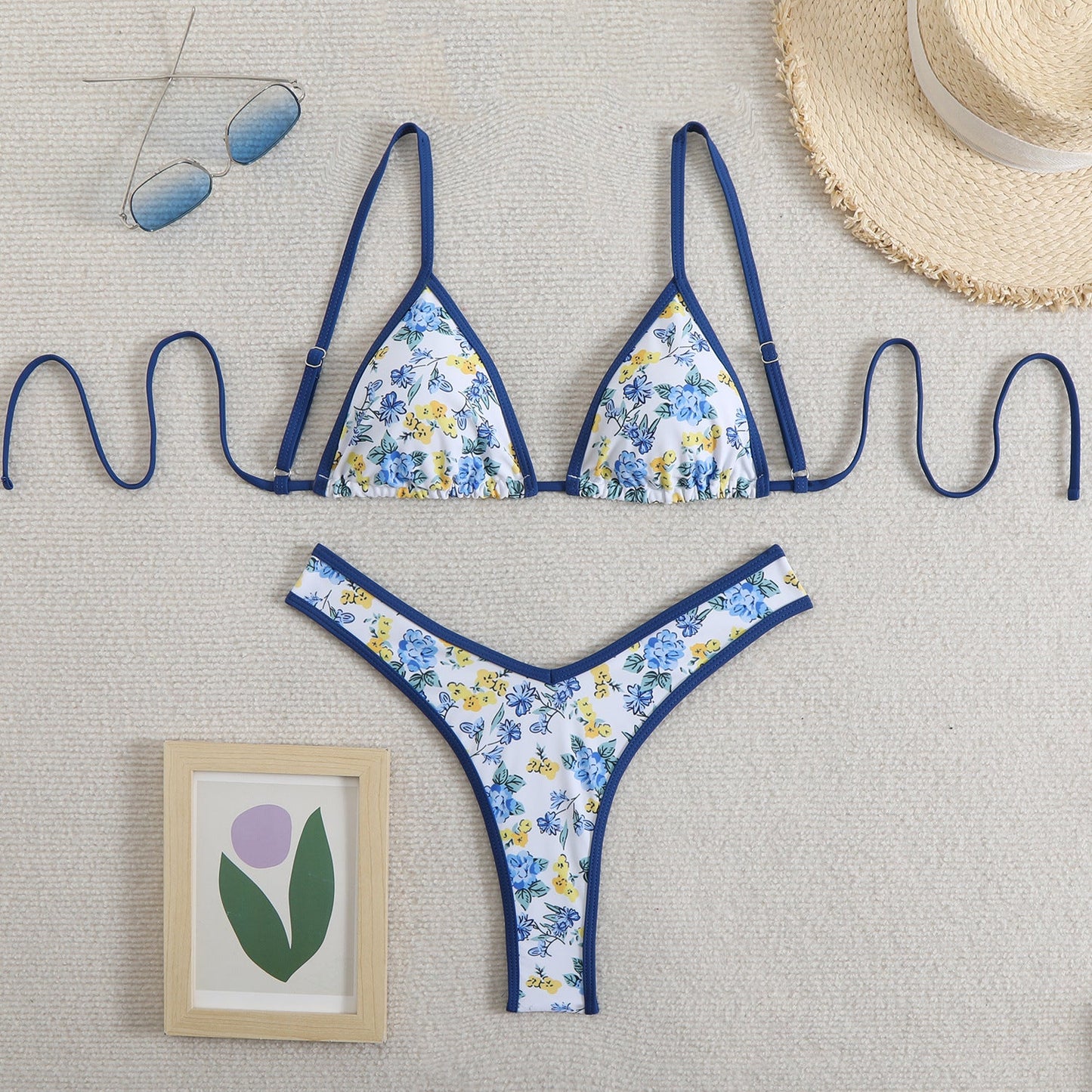 Haut de maillot de bain triangle fleuri Berg-feld pour femme (référence 1750839271)