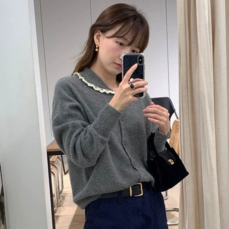 Cardigan confortable pour femme avec col décoratif de berg-feldt