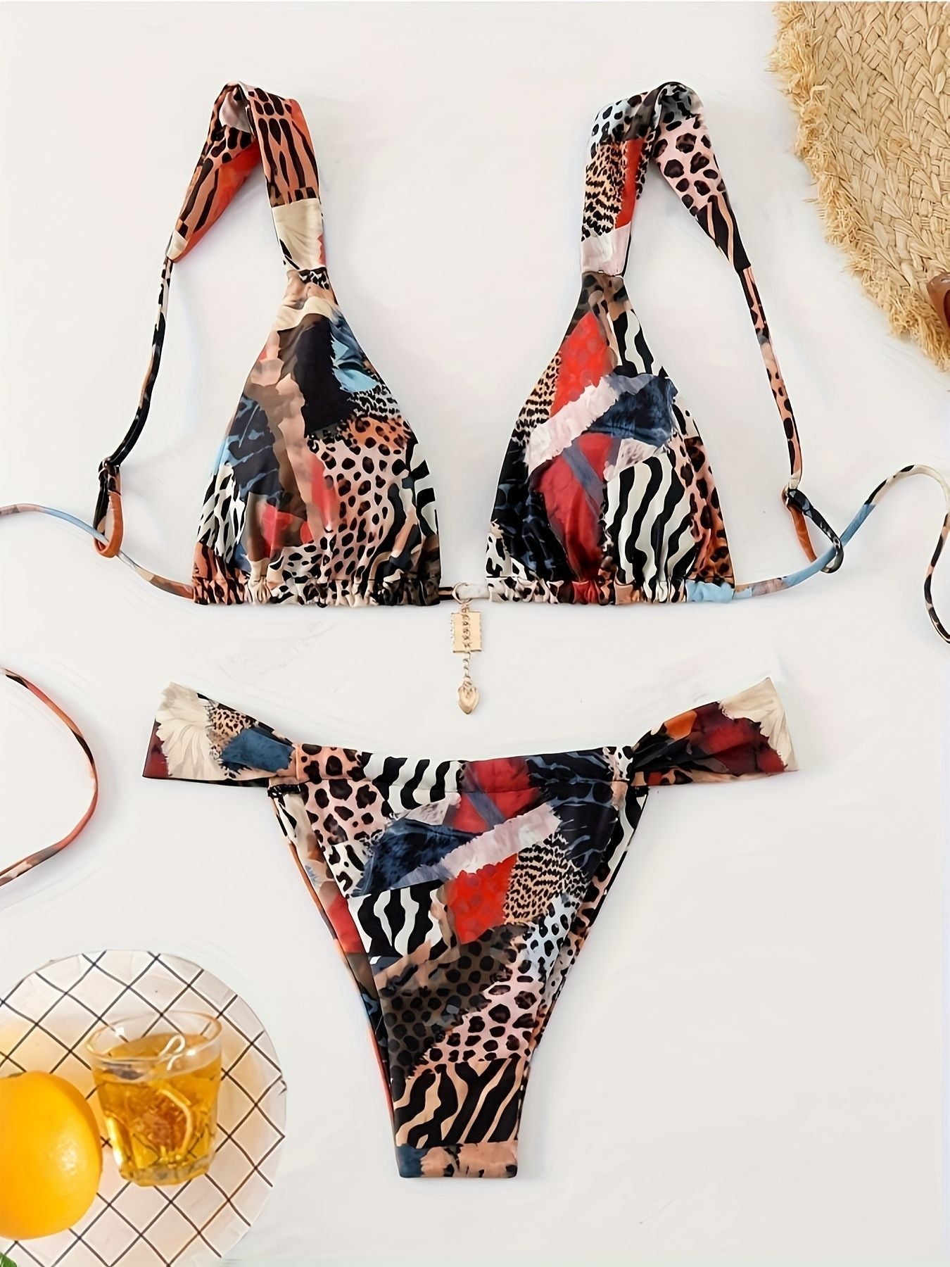 Ensemble de bikini à imprimé animal avec bretelles réglables par berg-feldt