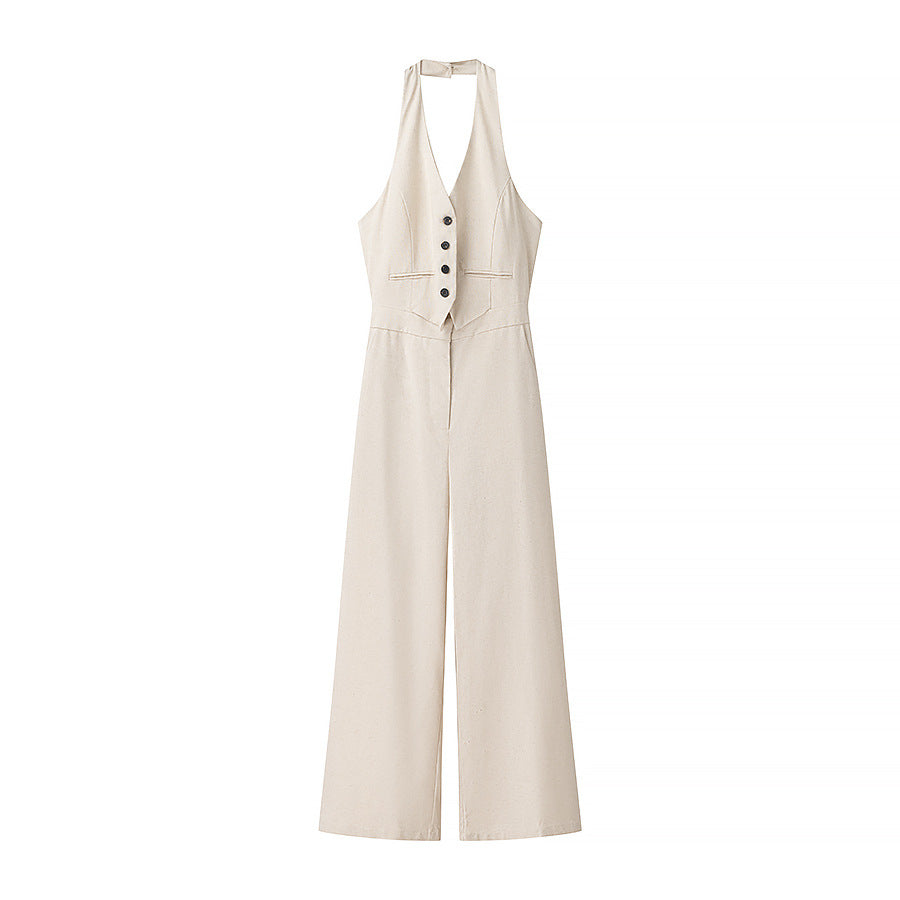 Combinaison Berg-Feldt pour femme, sur mesure, dos nu, boutonnée