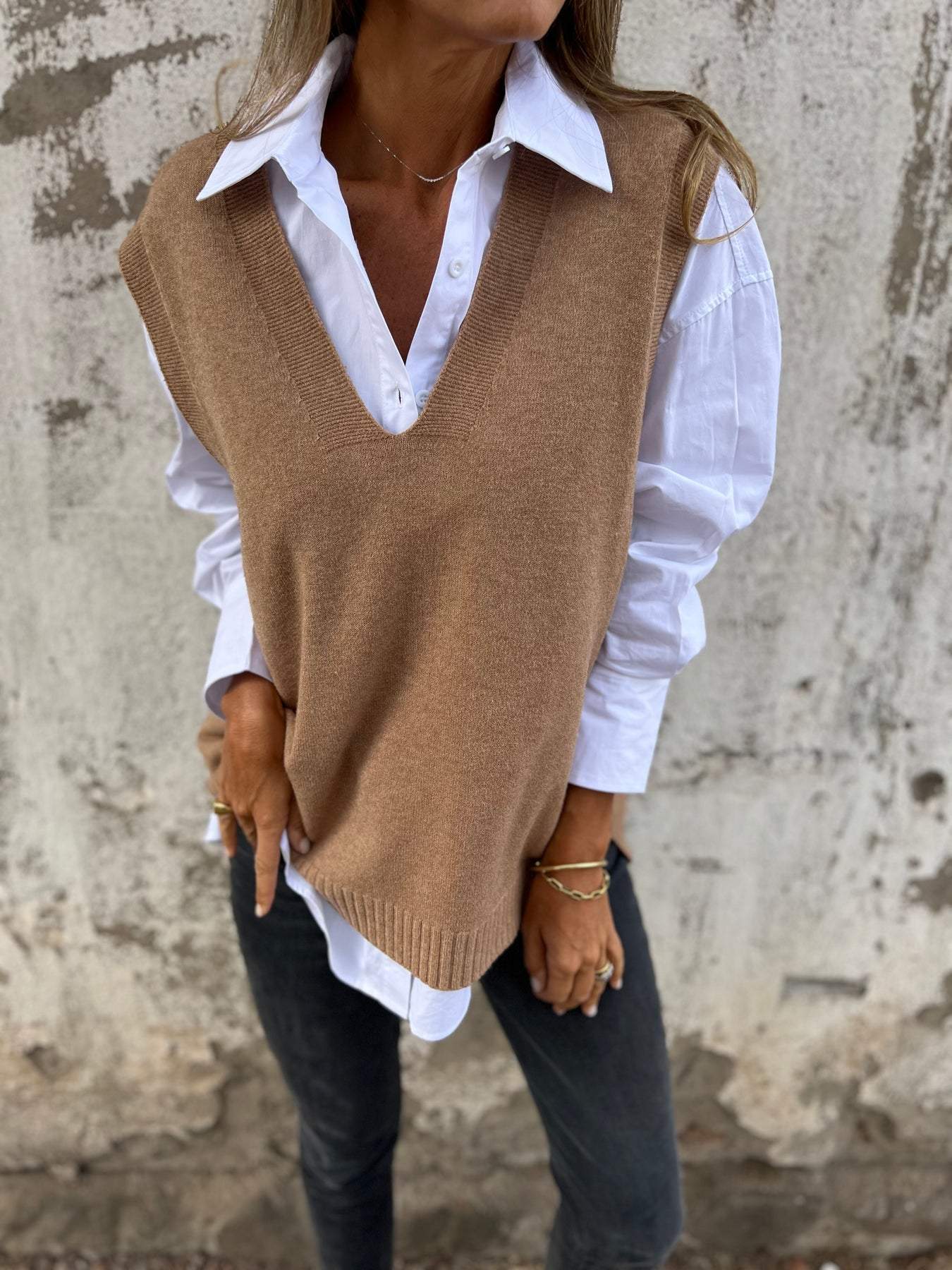 Damen pull en maille de qualité à col en V Berg-Feldt