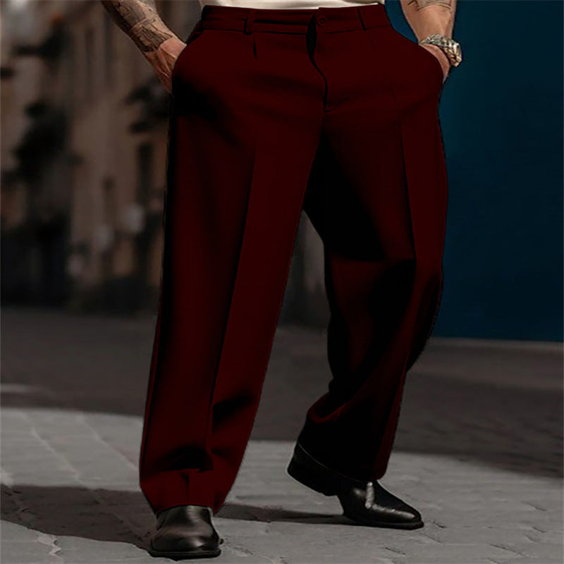 Pantalon de costume classique pour homme à taille haute et jambes larges Berg-Feldt