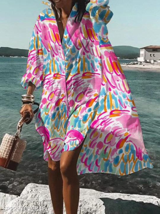 Robe chemise oversize Berg-Feldt pour femme à motif géométrique abstrait