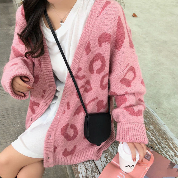Cardigan douillet pour femme avec motif léopard unique Berg-Feldt