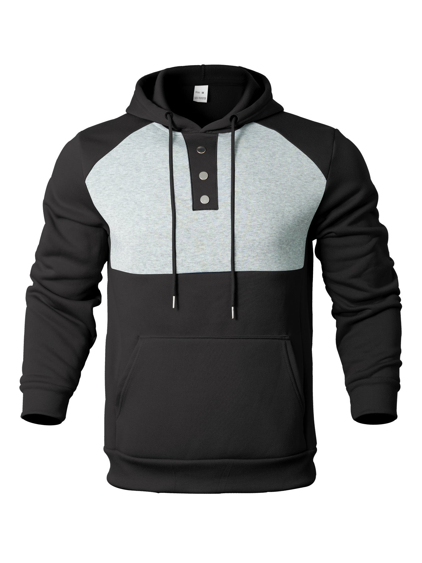 Sweat à capuche pour homme avec patte de boutonnage et détails contrastés Berg-Feldt