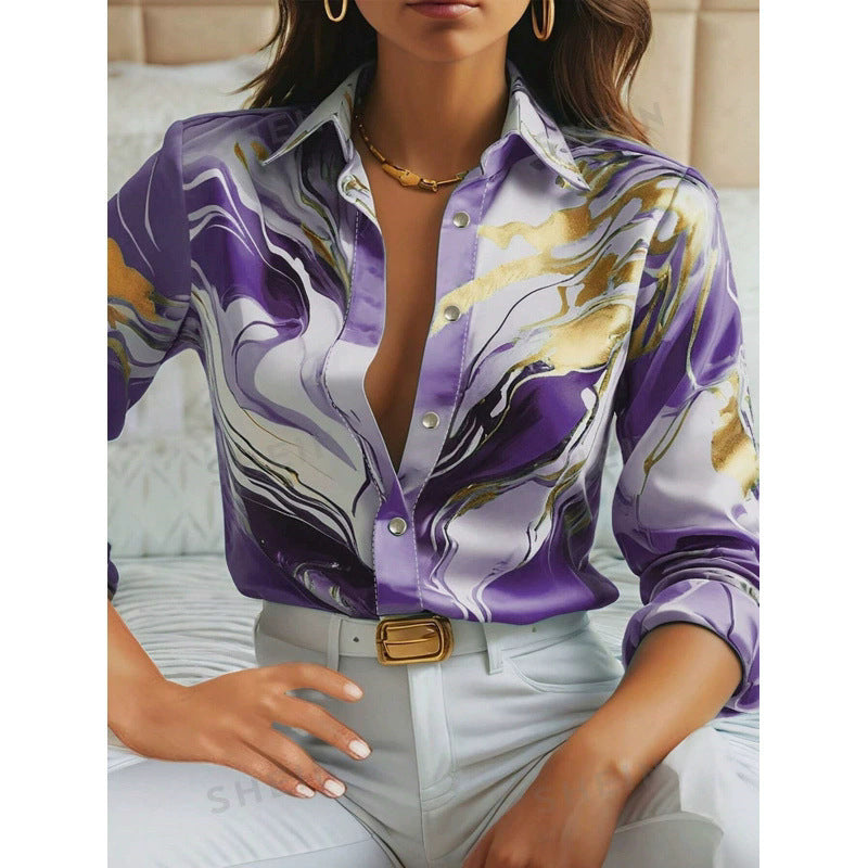 Chemise en satin élégante à motif nautique berg-feldt pour femme