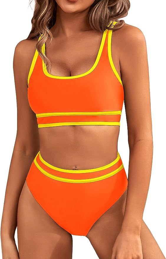 Haut de maillot de bain sportif pour femme avec larges bretelles et échancrure haute de berg-feldt