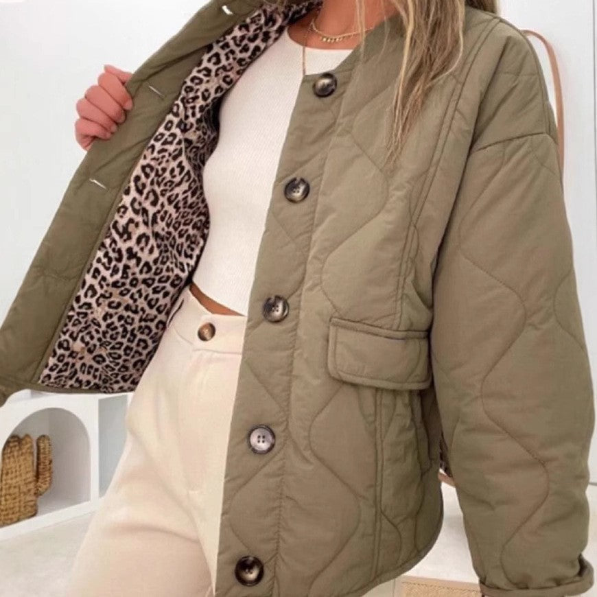 Doudoune matelassée pour femme Berg-Feldt avec poignets imprimé animal