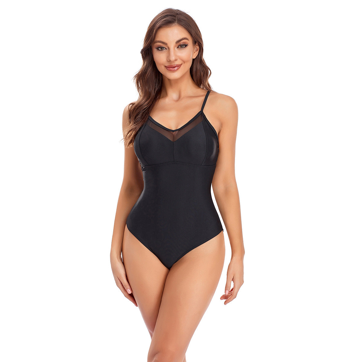 Maillot de bain femme Berg-Feldt avec empiècement en maille séduisant et bretelles réglables