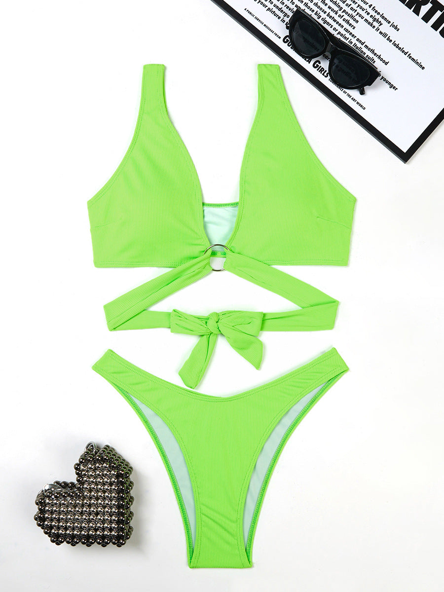 Ensemble de bikini pour femme Berg-feldt avec détails côtelés et découpes