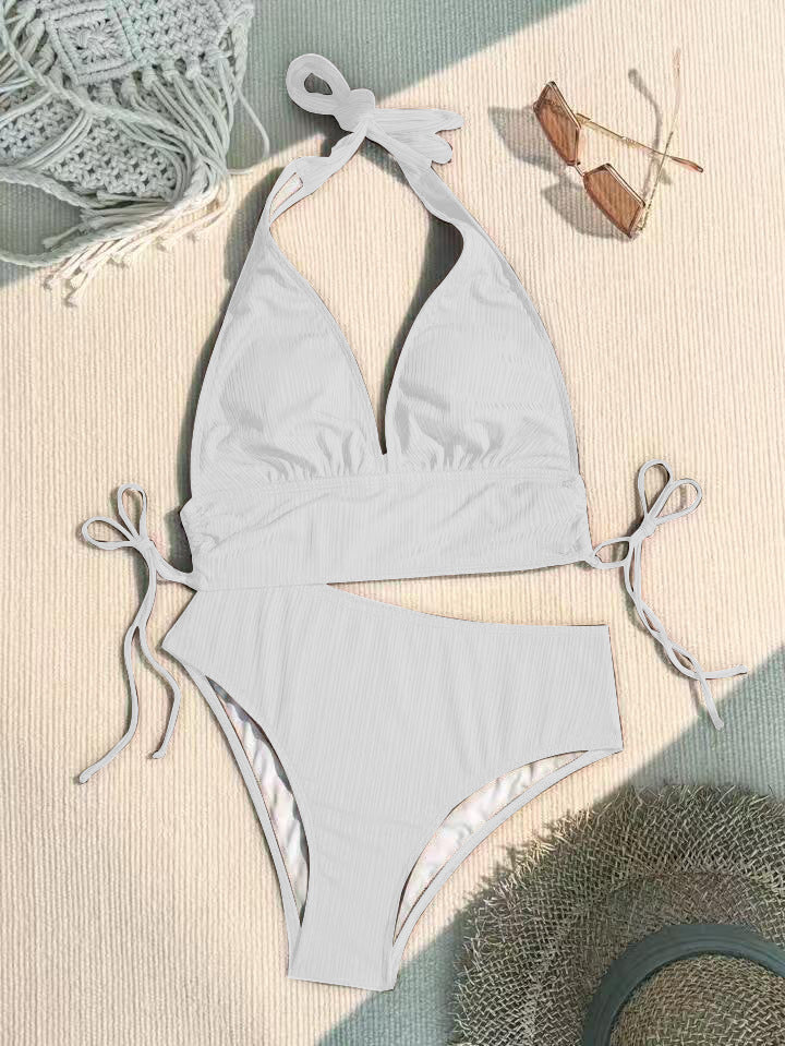 Ensemble de bikini côtelé à col montant Berg-Feldt pour femmes