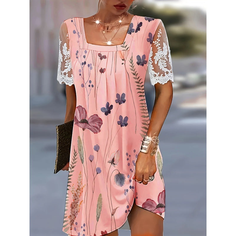 Robe courte brodée de fleurs de berg-feldt pour femme