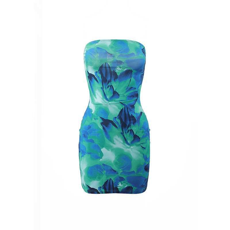Robe longue sans manches à imprimé floral et taille élastique pour femme berg-feldt