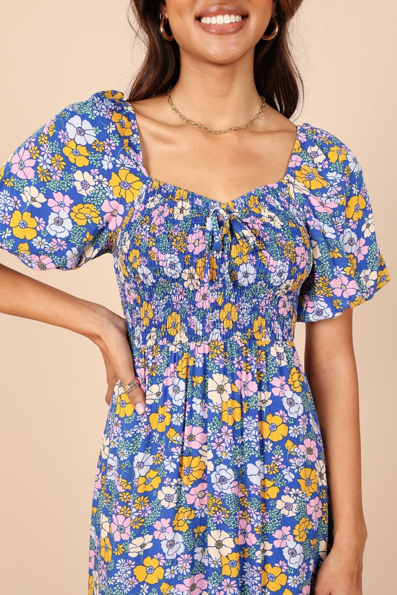 Robe longue fleurie à volants Berg-feldt pour femme